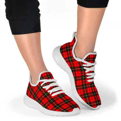 Wallace Hunting - Red Tartan Plaid Mesh Knit Sneakers