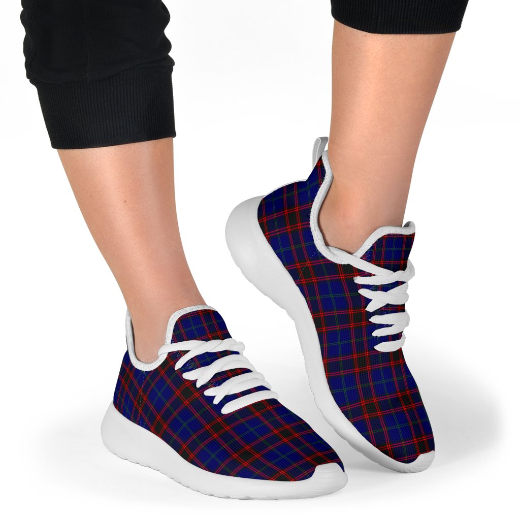 Home Modern Tartan Plaid Mesh Knit Sneakers