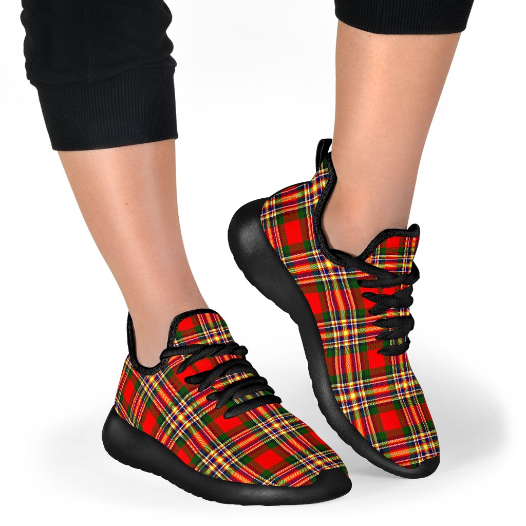 MacGill Modern Tartan Plaid Mesh Knit Sneakers