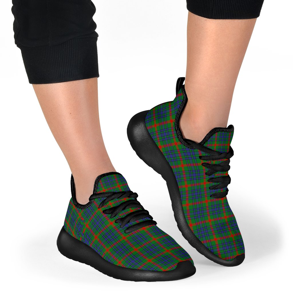 Aiton Tartan Plaid Mesh Knit Sneakers
