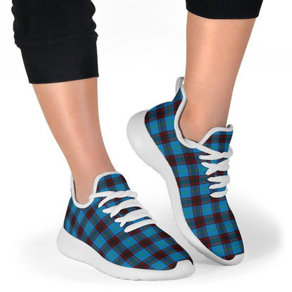 Home Ancient Tartan Plaid Mesh Knit Sneakers