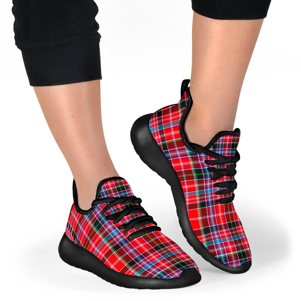 Aberdeen District Tartan Plaid Mesh Knit Sneakers