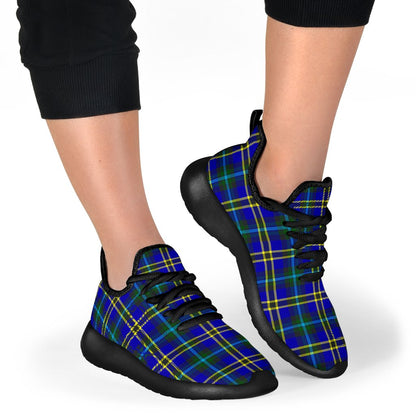 Weir Modern Tartan Plaid Mesh Knit Sneakers