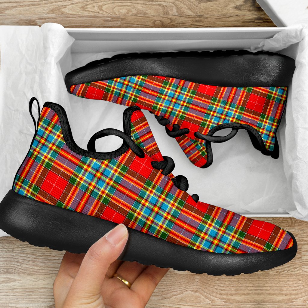 Chattan Tartan Plaid Mesh Knit Sneakers