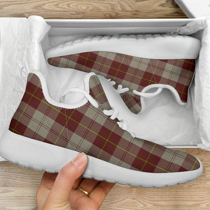 Cunningham Burgundy Dancers Tartan Plaid Mesh Knit Sneakers