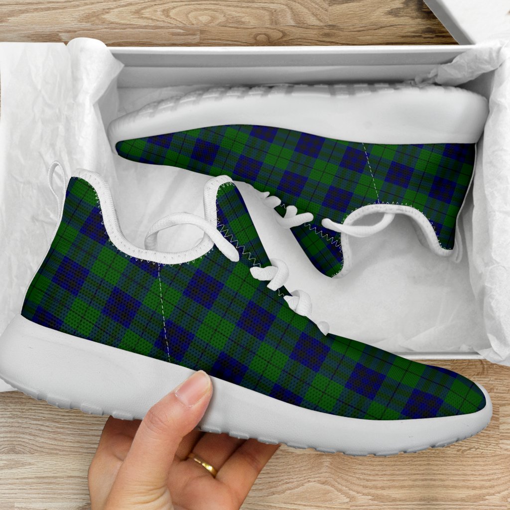 Keith Modern Tartan Plaid Mesh Knit Sneakers