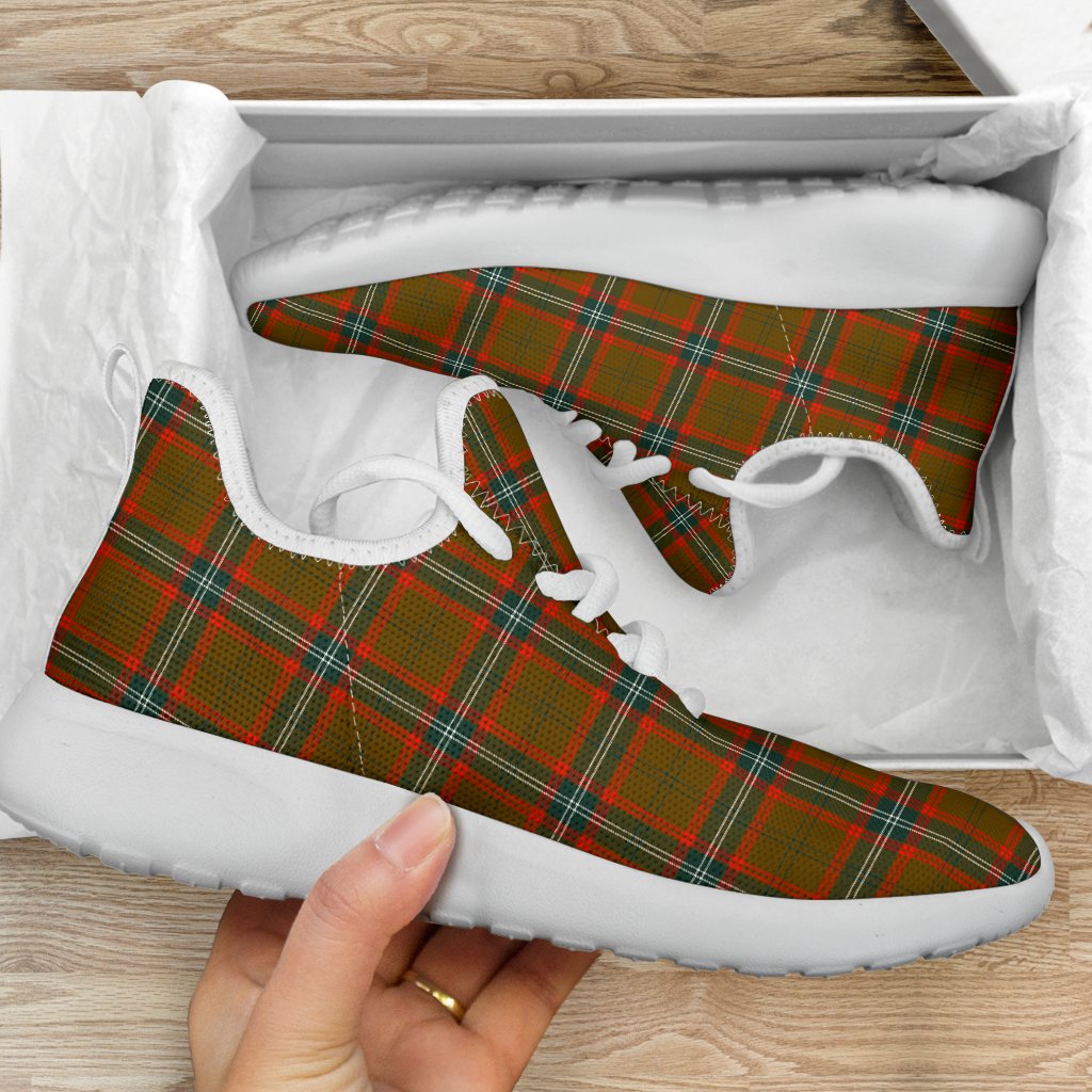 Seton Hunting Modern Tartan Plaid Mesh Knit Sneakers