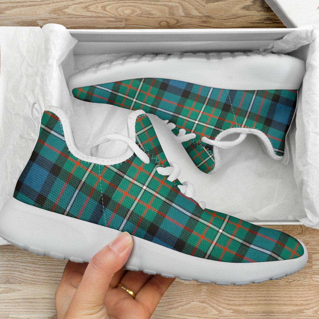 FERGUSON ANCIENT Tartan Plaid Mesh Knit Sneakers