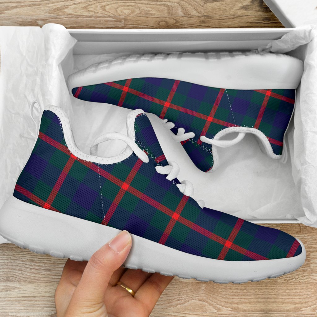 Agnew Modern Tartan Plaid Mesh Knit Sneakers