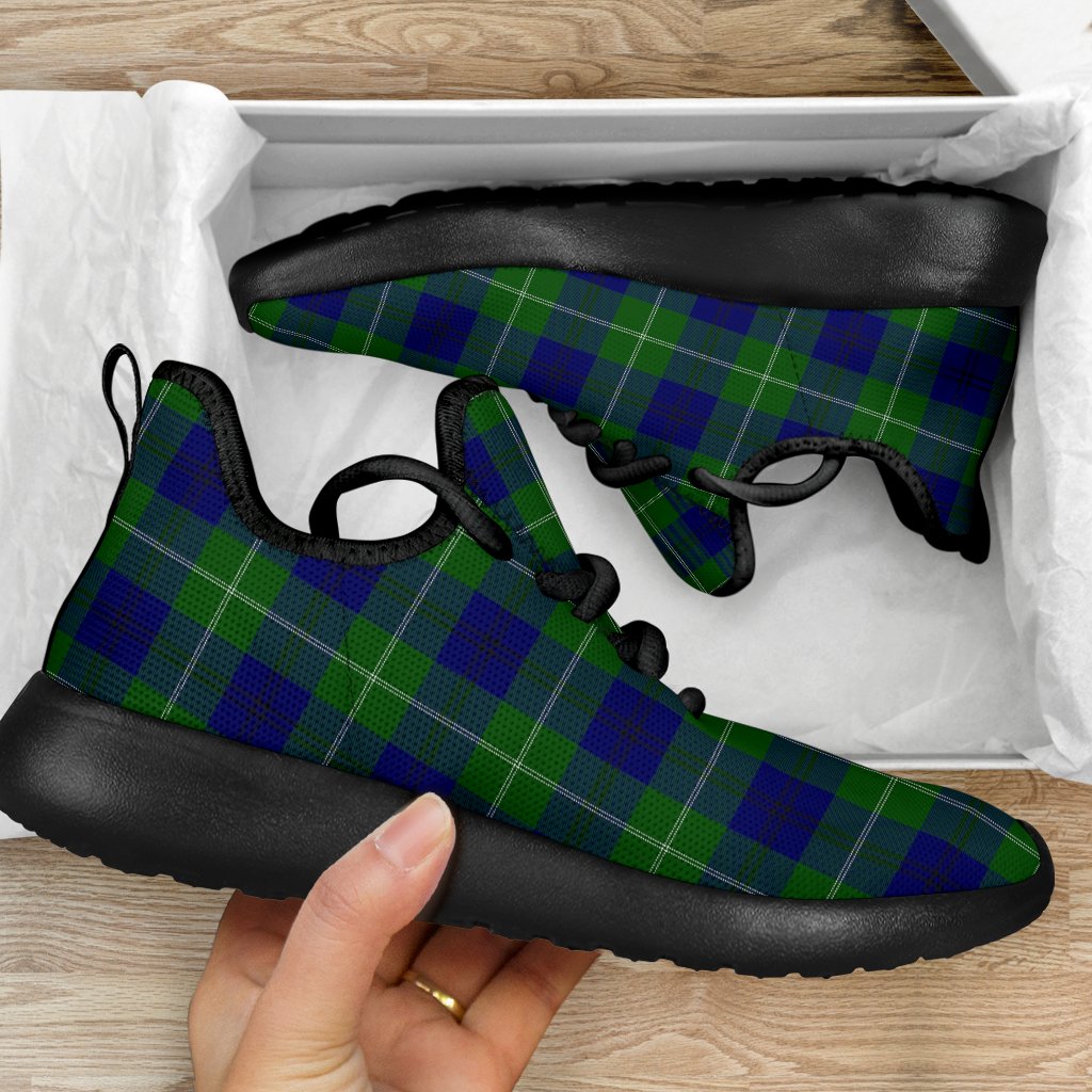 Oliphant Modern Tartan Plaid Mesh Knit Sneakers