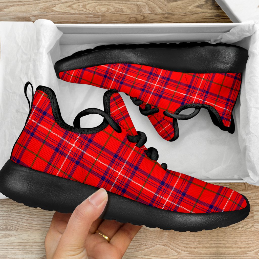 Rose Modern Tartan Plaid Mesh Knit Sneakers