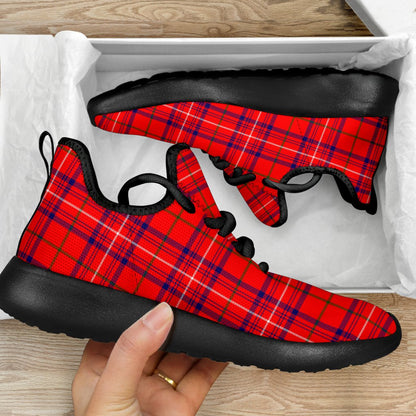 Rose Modern Tartan Plaid Mesh Knit Sneakers