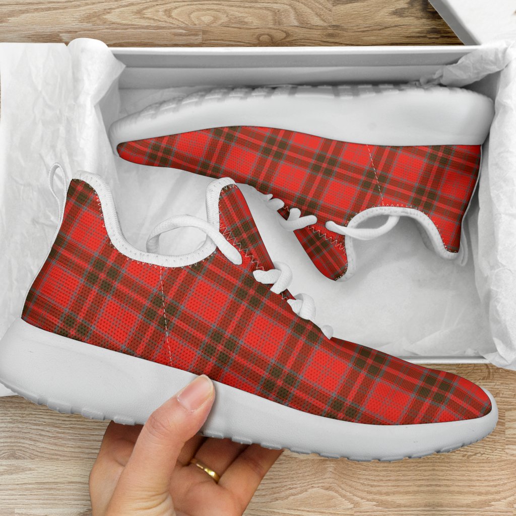 Grant Weathered Tartan Plaid Mesh Knit Sneakers