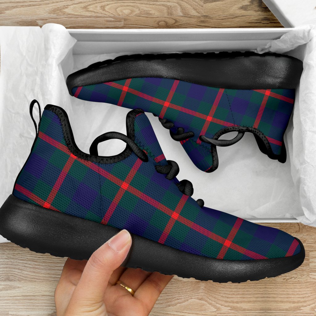 Agnew Modern Tartan Plaid Mesh Knit Sneakers