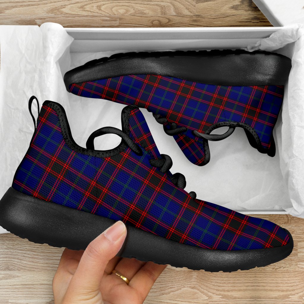 Home Modern Tartan Plaid Mesh Knit Sneakers