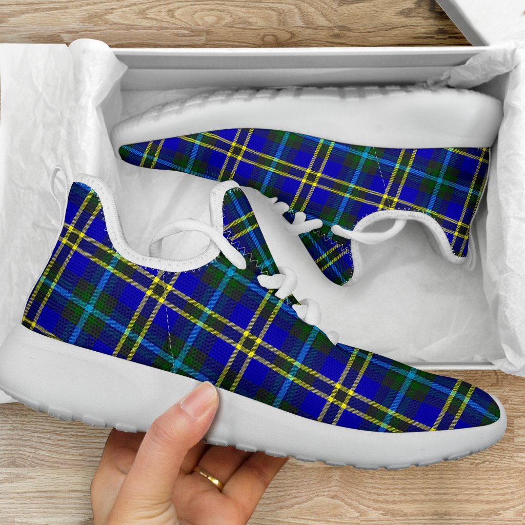 Weir Modern Tartan Plaid Mesh Knit Sneakers