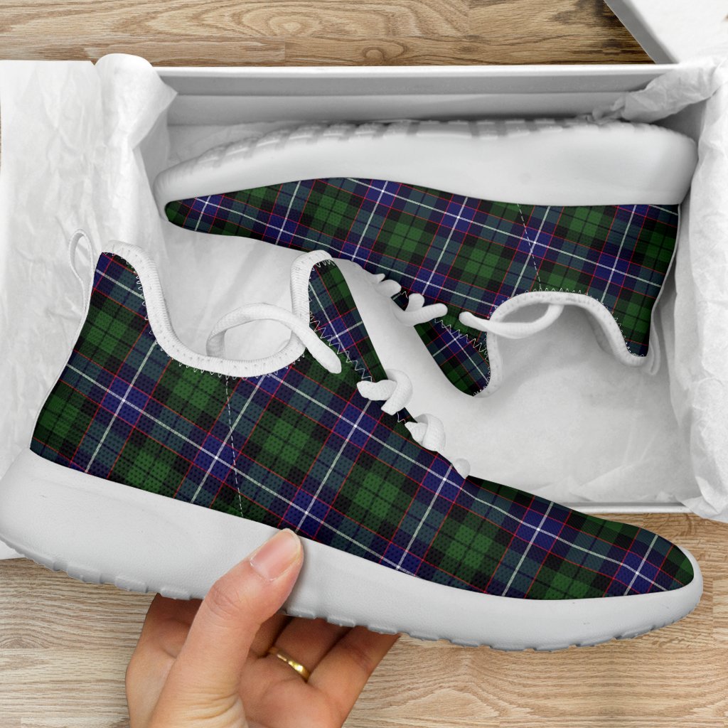 Galbraith Modern Tartan Plaid Mesh Knit Sneakers