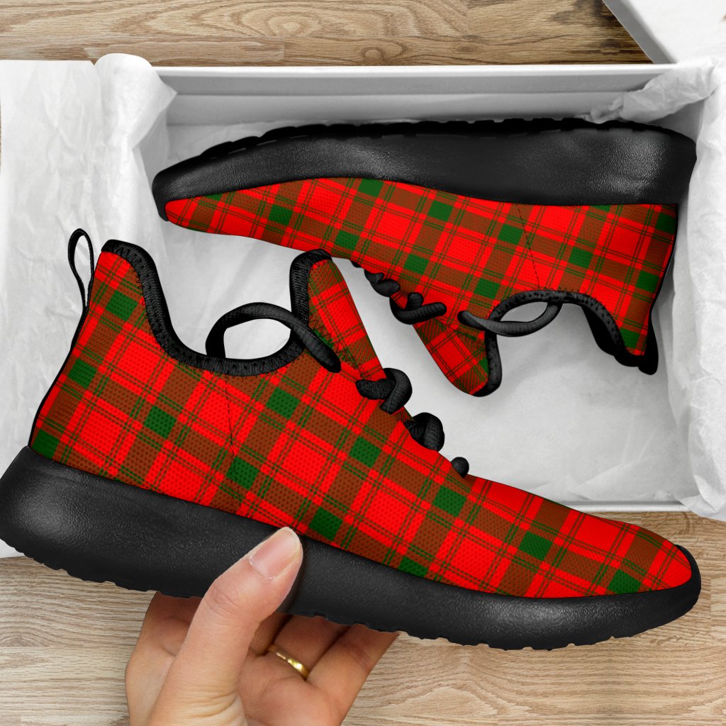 MacQuarrie Modern Tartan Plaid Mesh Knit Sneakers