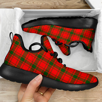 MacQuarrie Modern Tartan Plaid Mesh Knit Sneakers