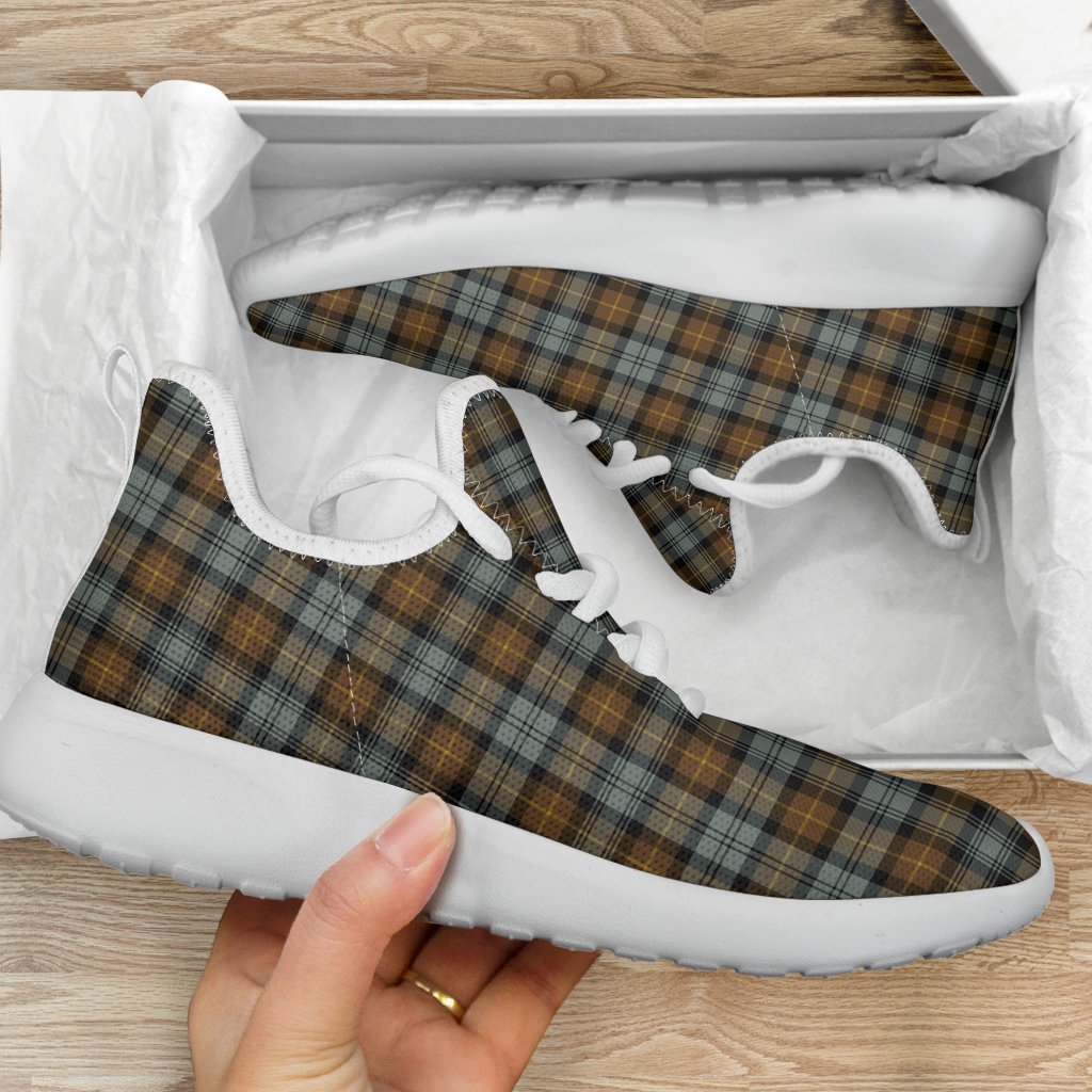 Gordon Weathered Tartan Plaid Mesh Knit Sneakers