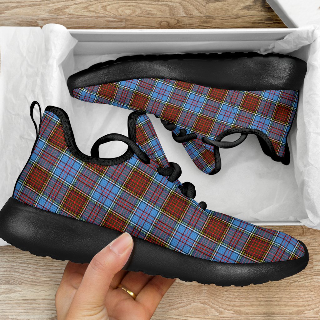 Anderson Modern Tartan Plaid Mesh Knit Sneakers