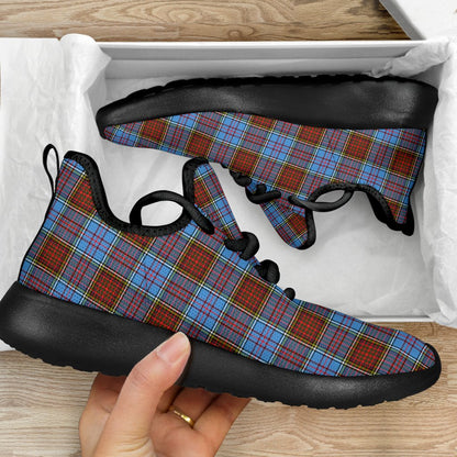 Anderson Modern Tartan Plaid Mesh Knit Sneakers