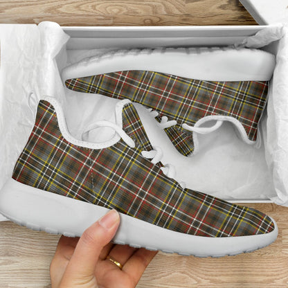 Scott Green Weathered Tartan Plaid Mesh Knit Sneakers