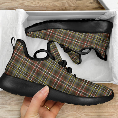 Scott Green Weathered Tartan Plaid Mesh Knit Sneakers