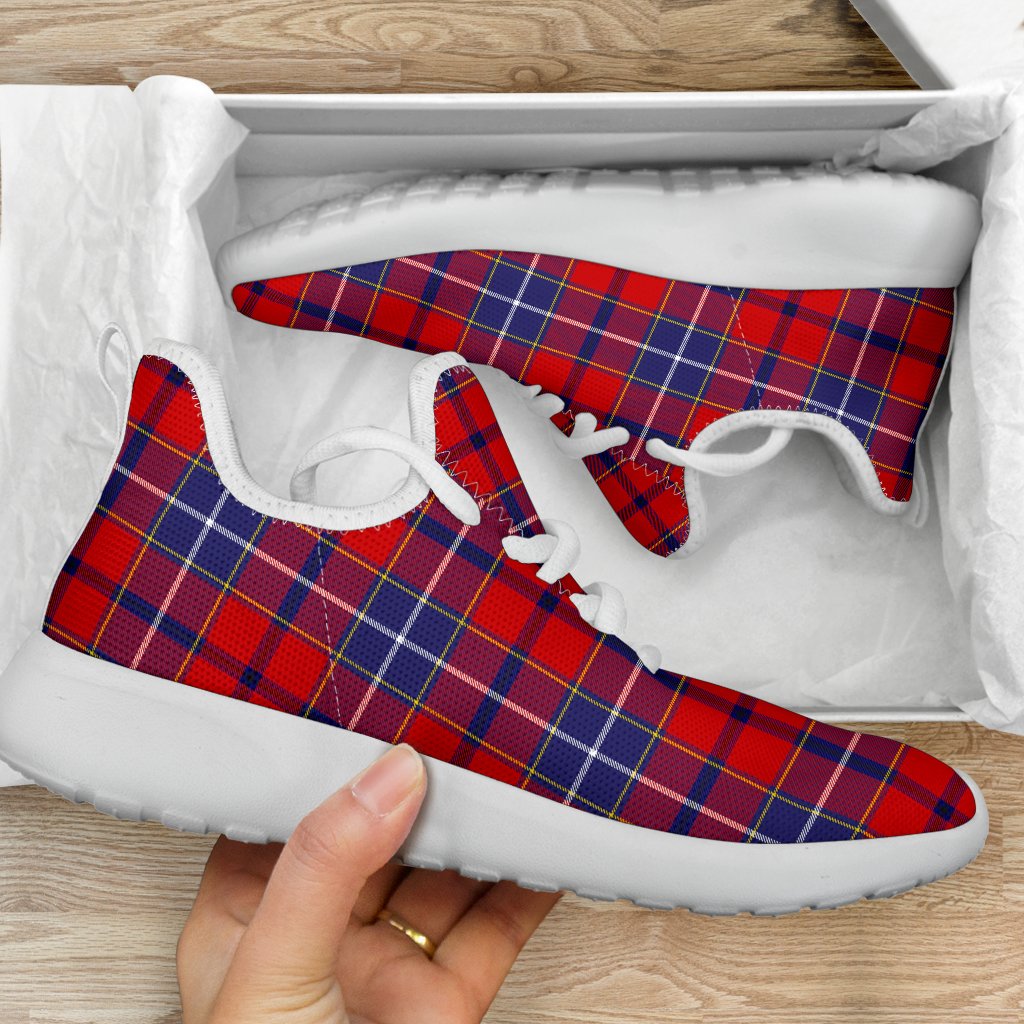 Wishart Dress Tartan Plaid Mesh Knit Sneakers