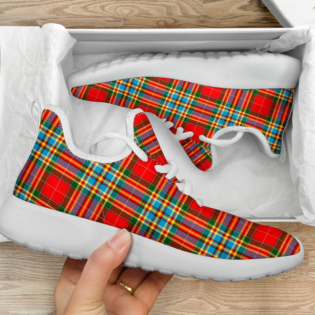 Chattan Tartan Plaid Mesh Knit Sneakers