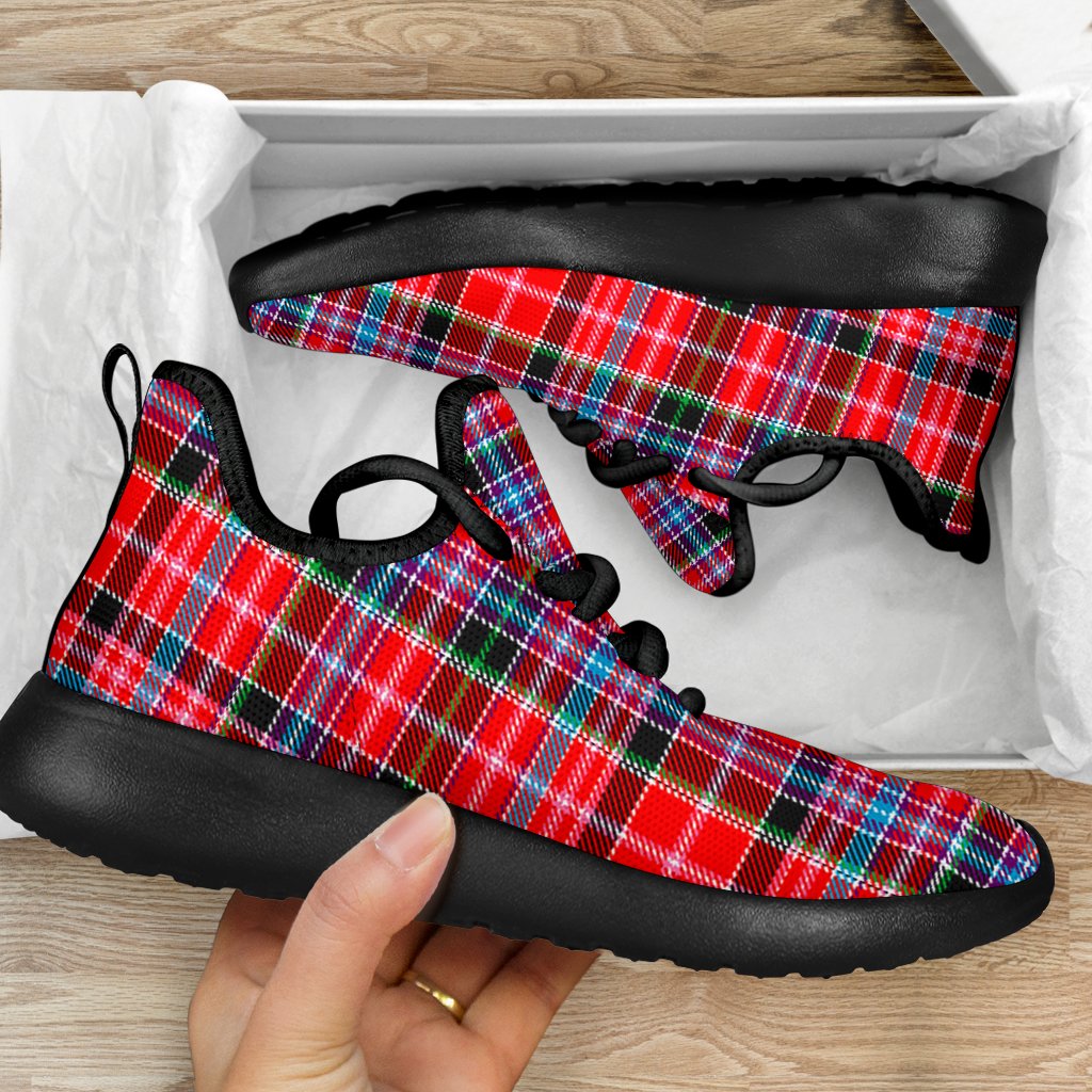 Aberdeen District Tartan Plaid Mesh Knit Sneakers