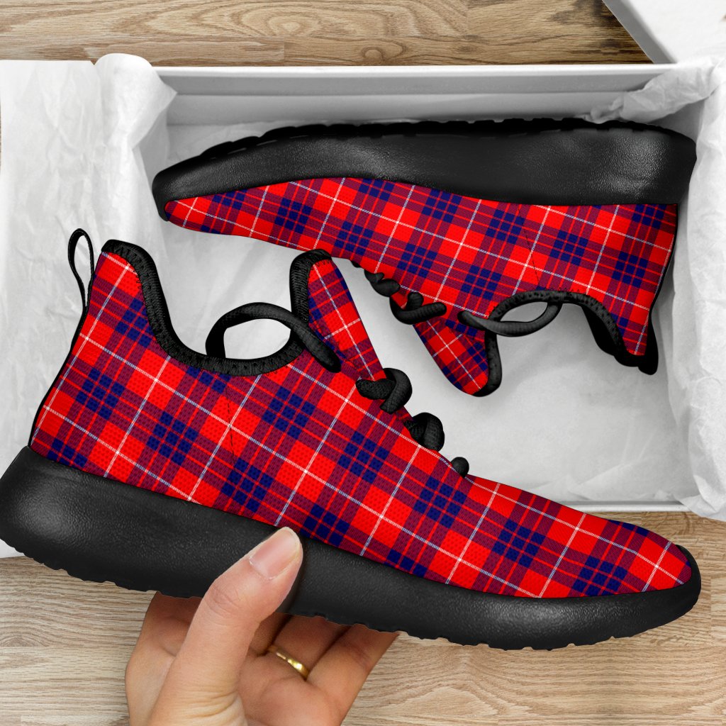 Hamilton Modern Tartan Plaid Mesh Knit Sneakers