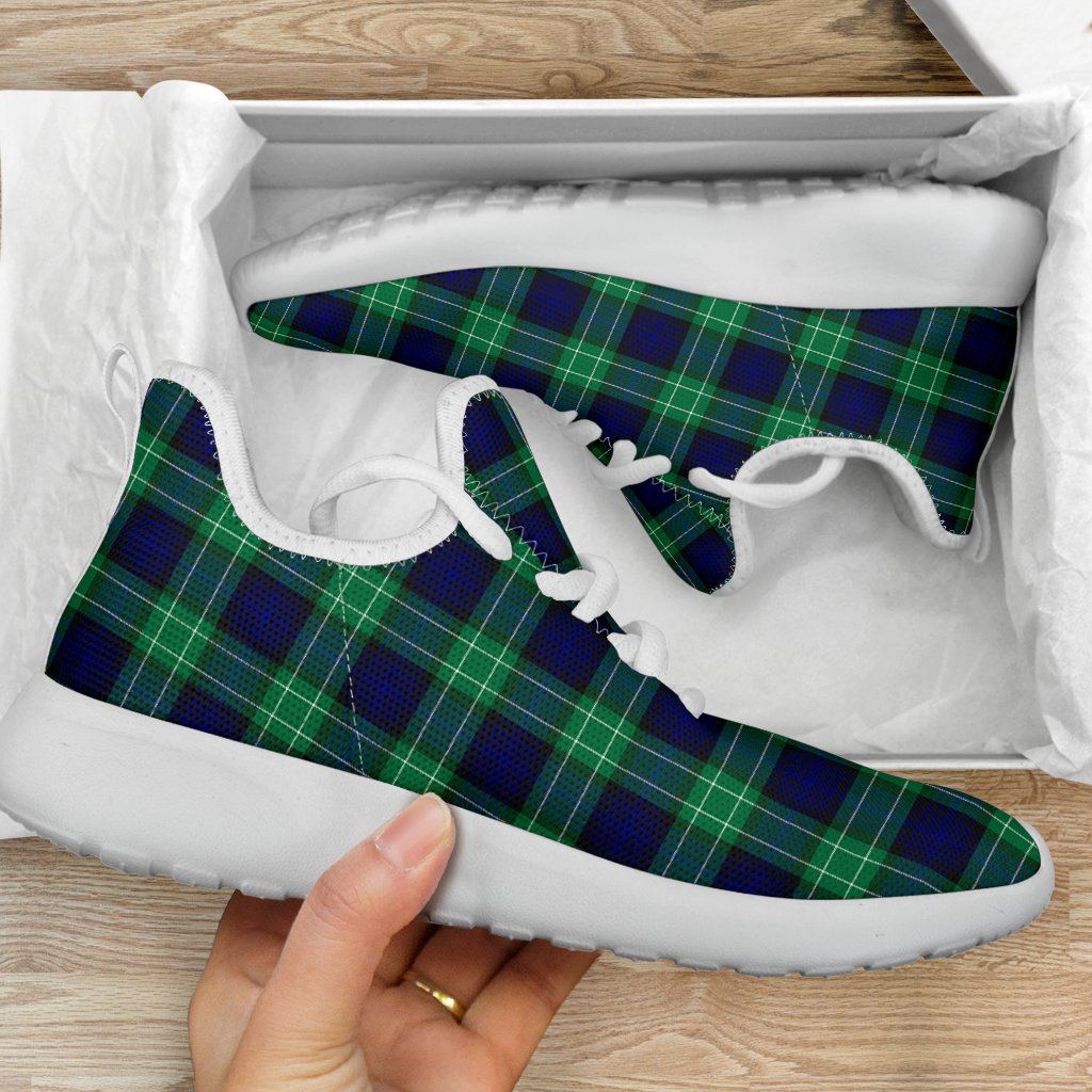 Abercrombie Tartan Plaid Mesh Knit Sneakers