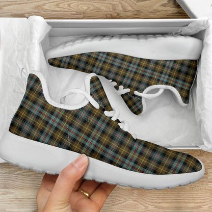 Farquharson Weathered Tartan Plaid Mesh Knit Sneakers