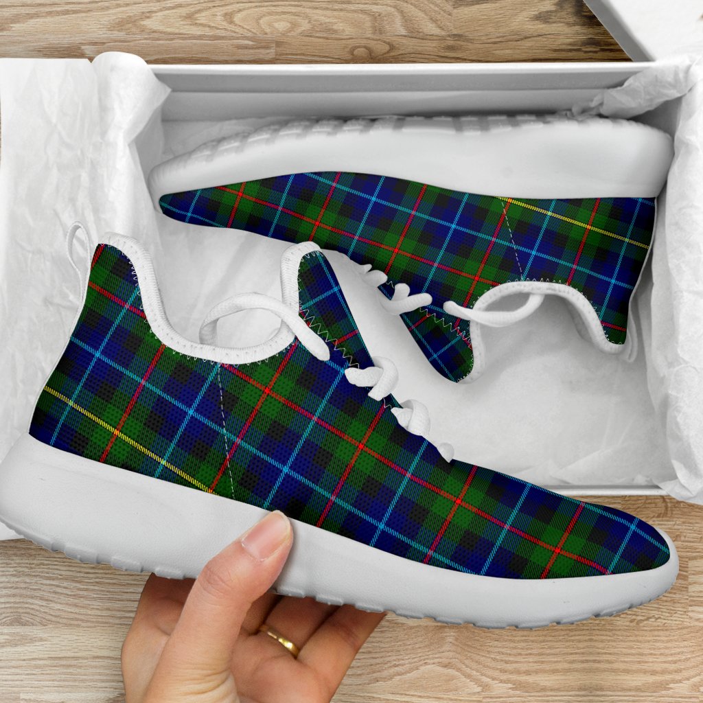 Smith Modern Tartan Plaid Mesh Knit Sneakers