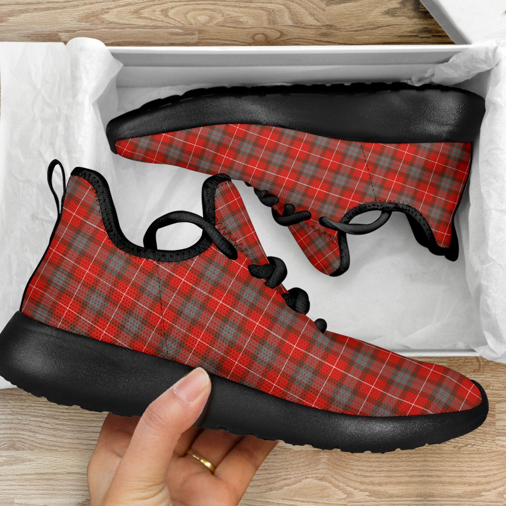 Fraser Weathered Tartan Plaid Mesh Knit Sneakers