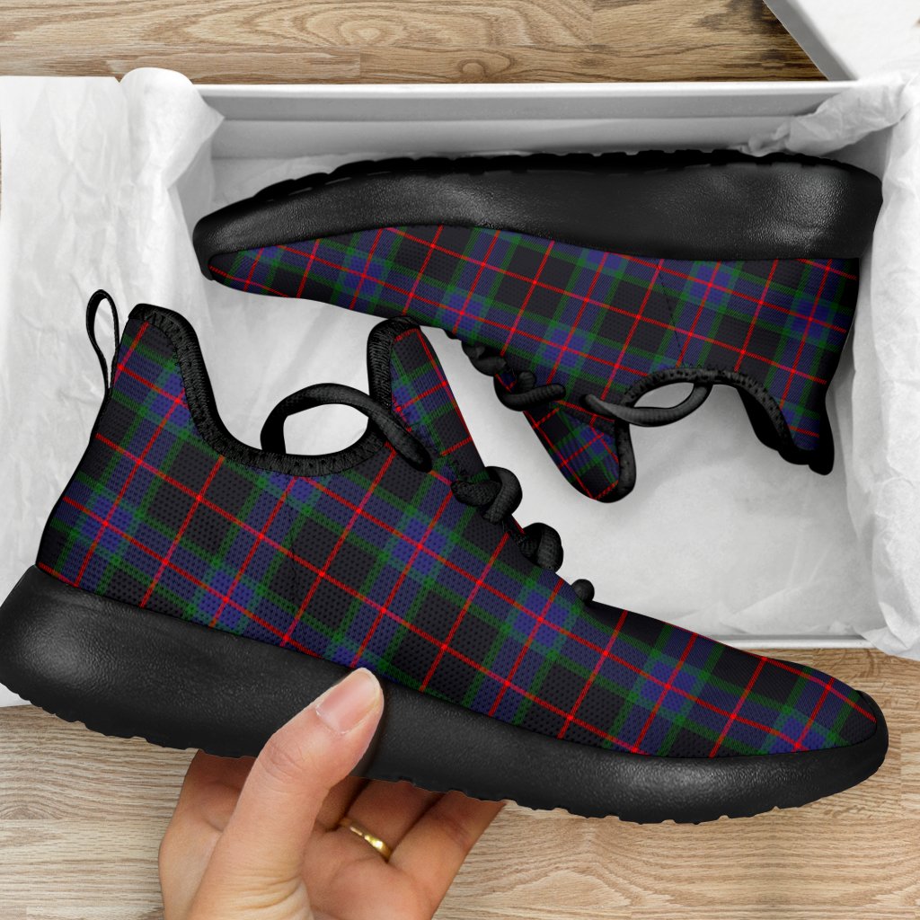 Nairn Tartan Plaid Mesh Knit Sneakers