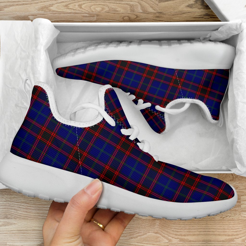 Home Modern Tartan Plaid Mesh Knit Sneakers