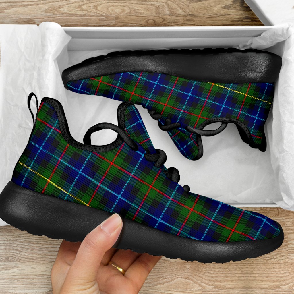 Smith Modern Tartan Plaid Mesh Knit Sneakers