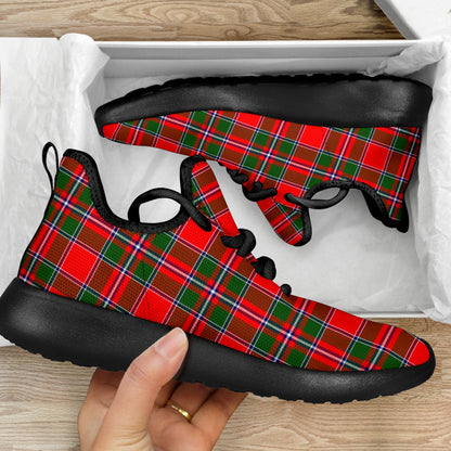 Spens Modern Tartan Plaid Mesh Knit Sneakers