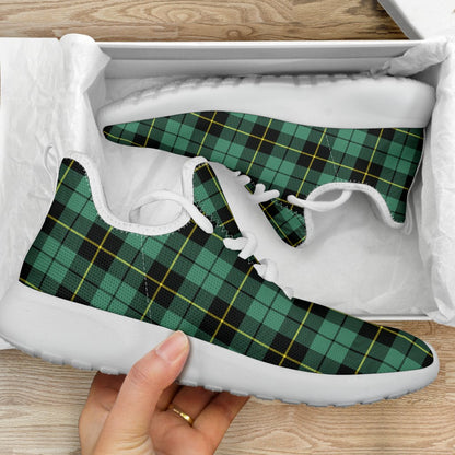 Wallace Hunting Ancient Tartan Plaid Mesh Knit Sneakers