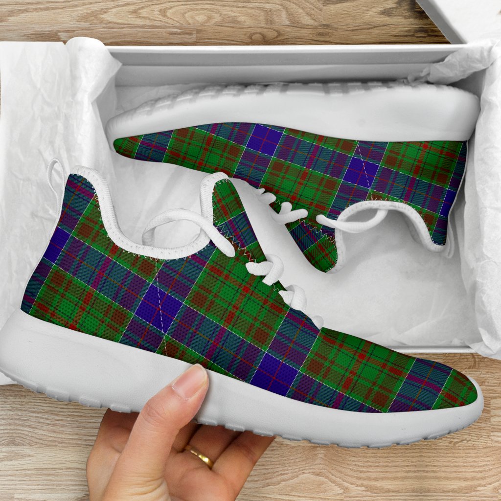 Adam Tartan Plaid Mesh Knit Sneakers