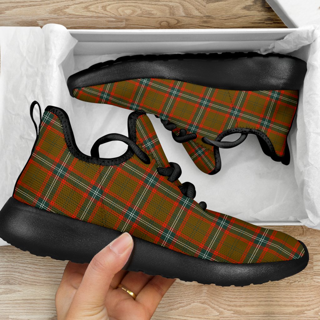 Seton Hunting Modern Tartan Plaid Mesh Knit Sneakers