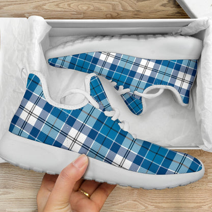 Roberton Tartan Plaid Mesh Knit Sneakers