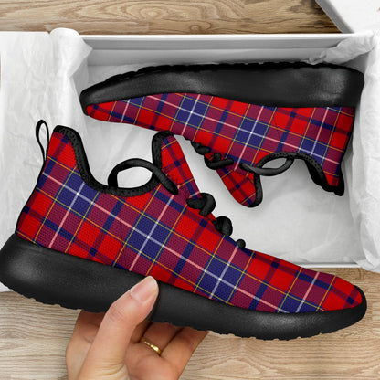 Wishart Dress Tartan Plaid Mesh Knit Sneakers