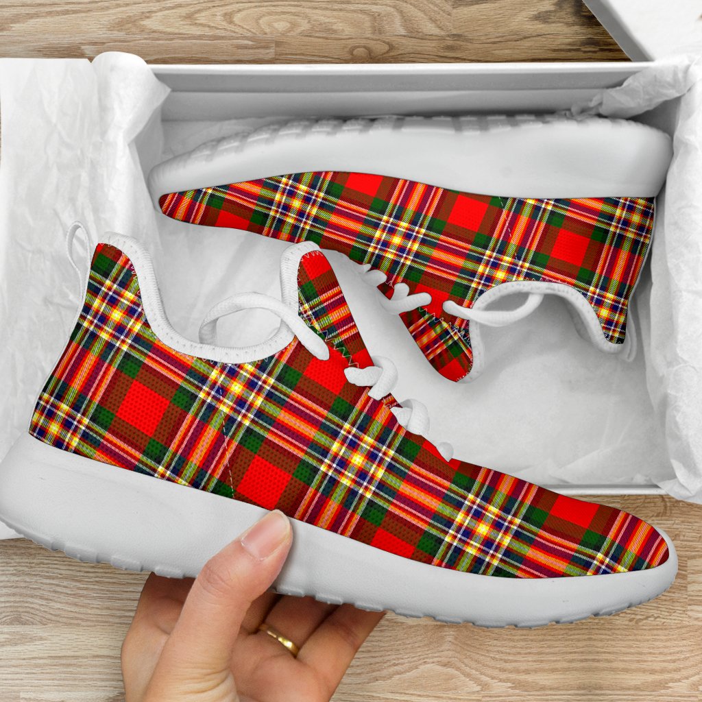 MacGill Modern Tartan Plaid Mesh Knit Sneakers