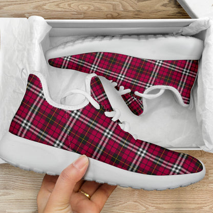 Little Tartan Plaid Mesh Knit Sneakers