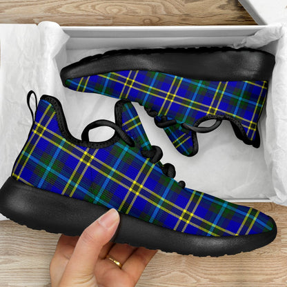 Weir Modern Tartan Plaid Mesh Knit Sneakers