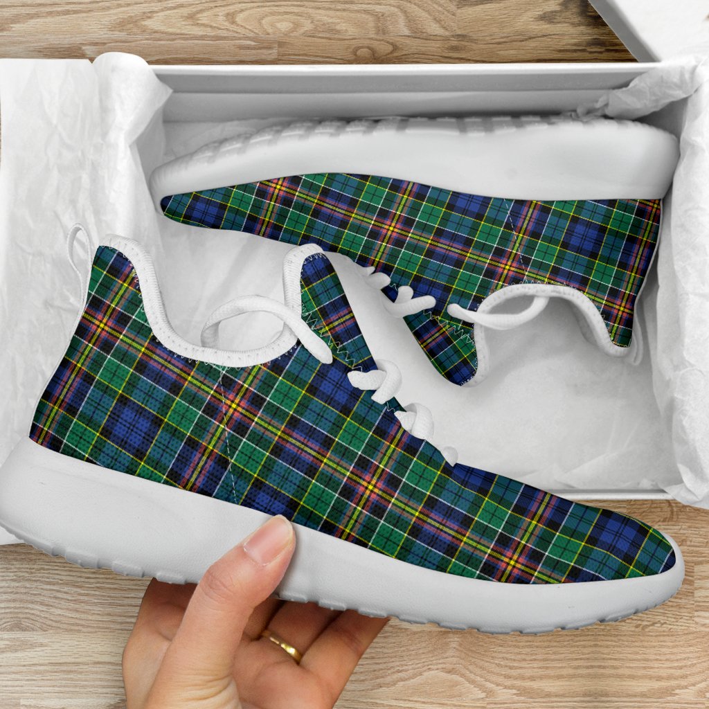 Allison Tartan Plaid Mesh Knit Sneakers