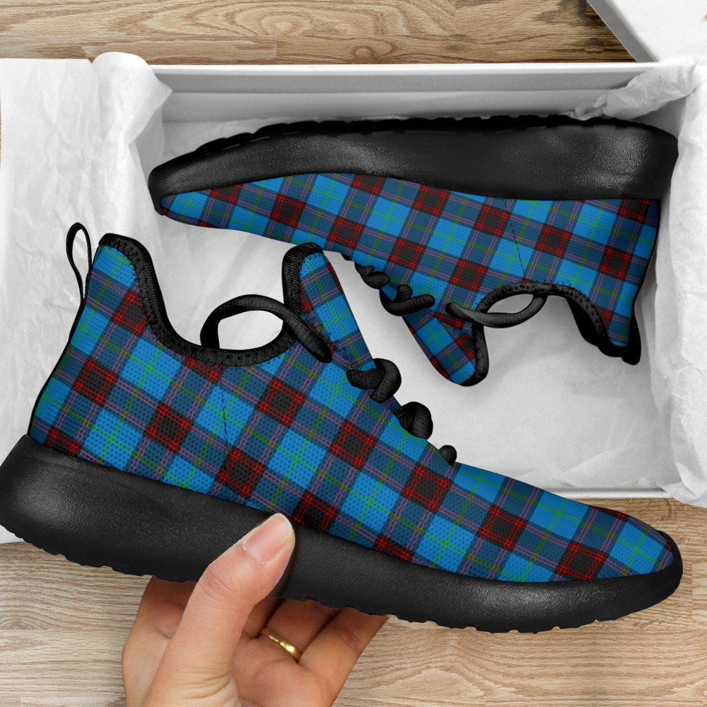 Home Ancient Tartan Plaid Mesh Knit Sneakers